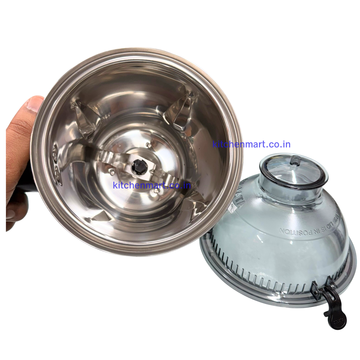 Sujata 1500ml dome jar with complete accessory set including spatula and extra blades