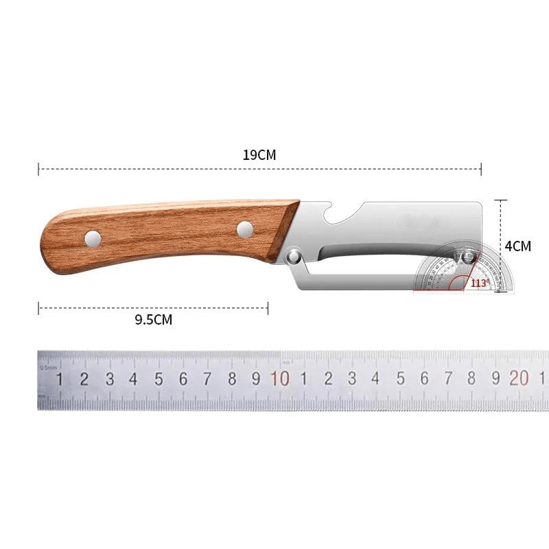 Shengya Blade Vegetable Peeler with Wooden Handle & Bottle Opener