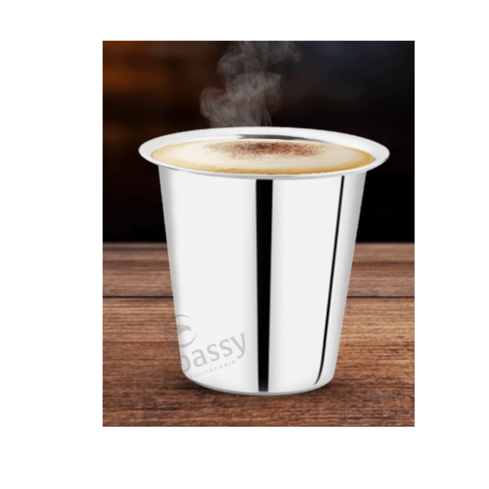 Embassy 22G Rampatra Glass Premium Stainless Steel Drinking Glasses Set - Mirror Finish - 6 pieces