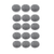 Set of gray scrubber pads arranged in a grid on a white background