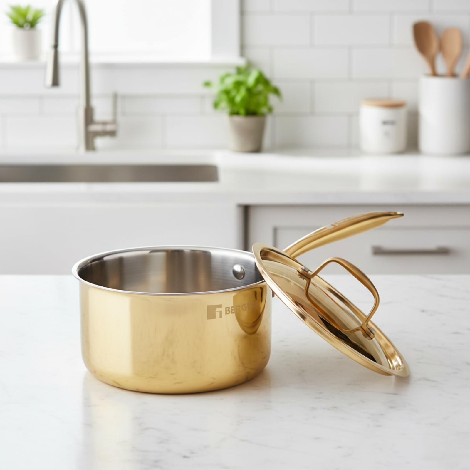 Bergner Peetlam brass saucepan featuring heritage design and modern functionality