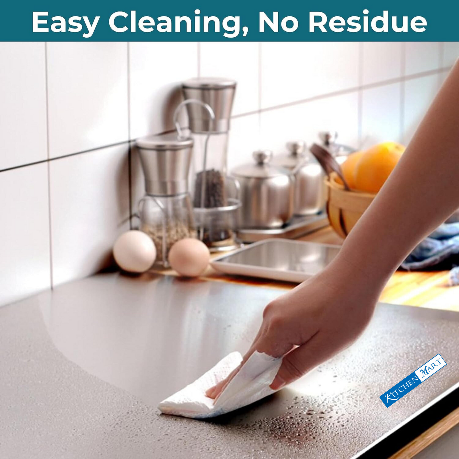 Kitchen mart Counter Top Chopping Board Stainless Steel Worktop Platform Round Edge, Baking, Heavy Extra Large (63 Cm Wide x 47 Cm Deep +25 Mm Bend