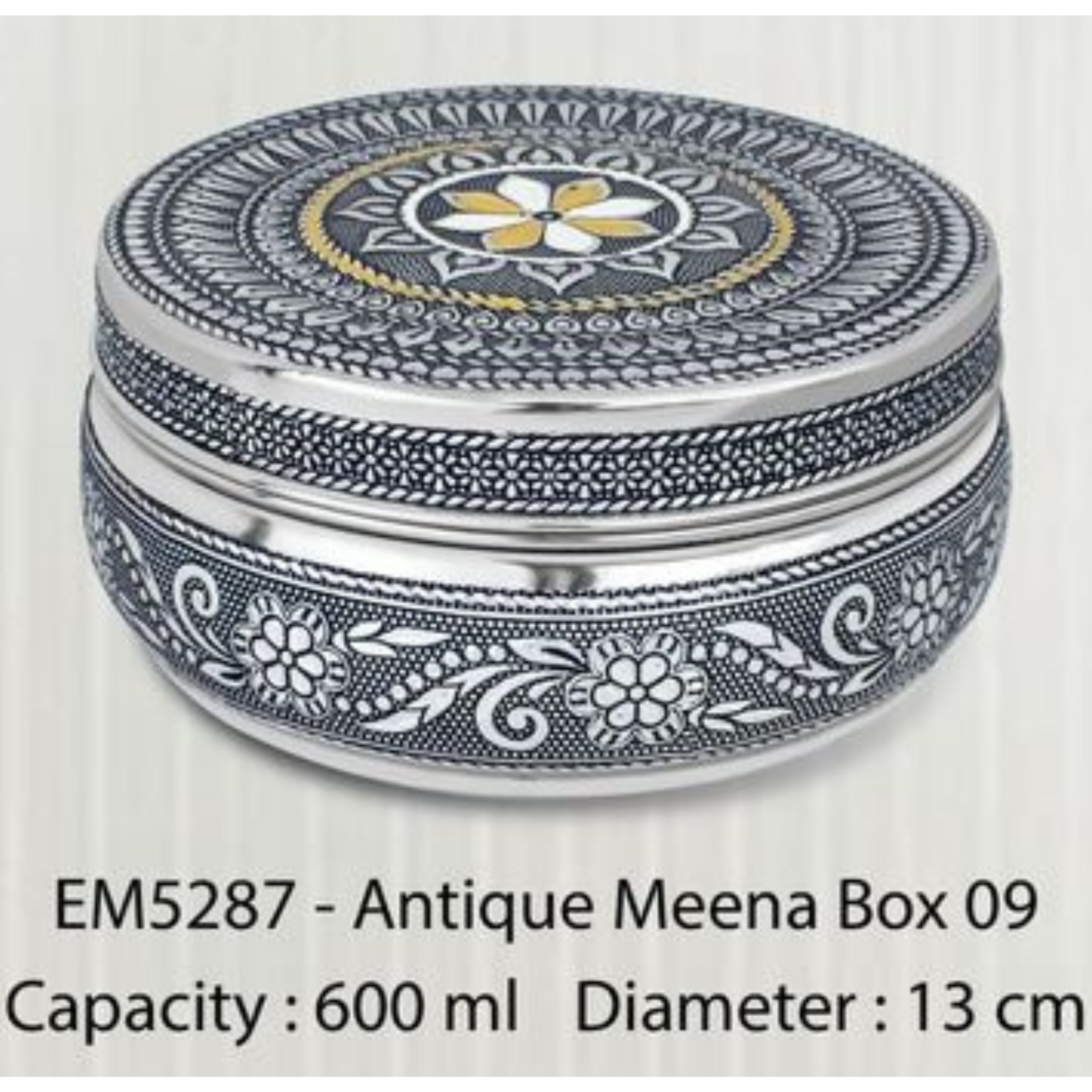 Embassy Antique Meena Box – Elegant Stainless Steel Storage Box