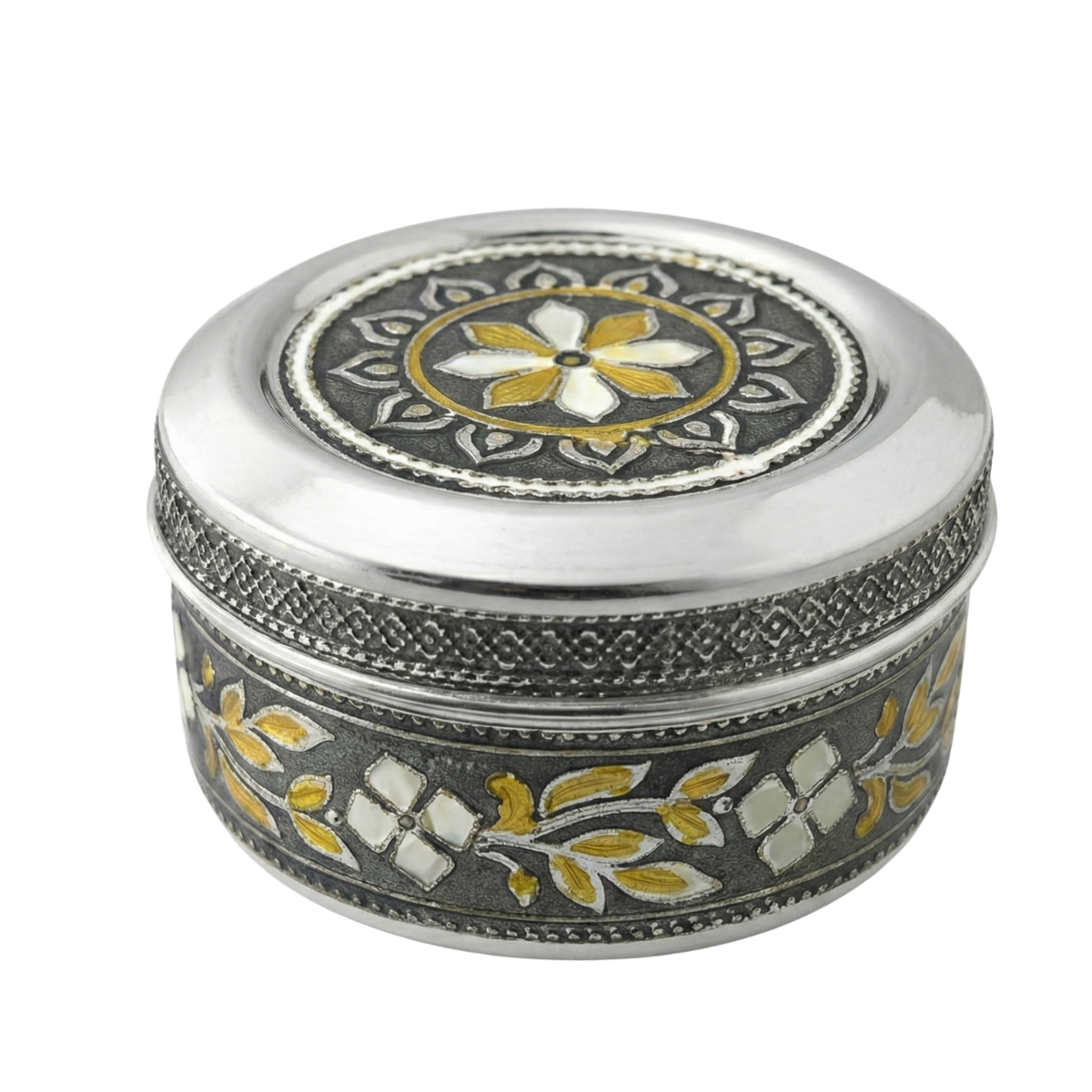 Kitchen Mart Antique Deep Puri Box Steel Traditional Indian Gift