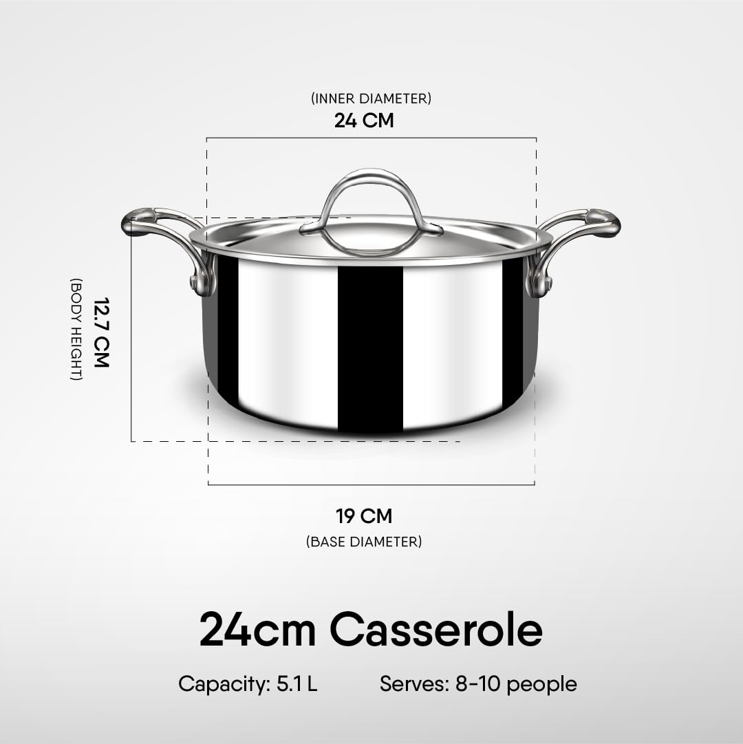 Stahl Artisan Stainless Steel Triply Casserole / Sauce Pot