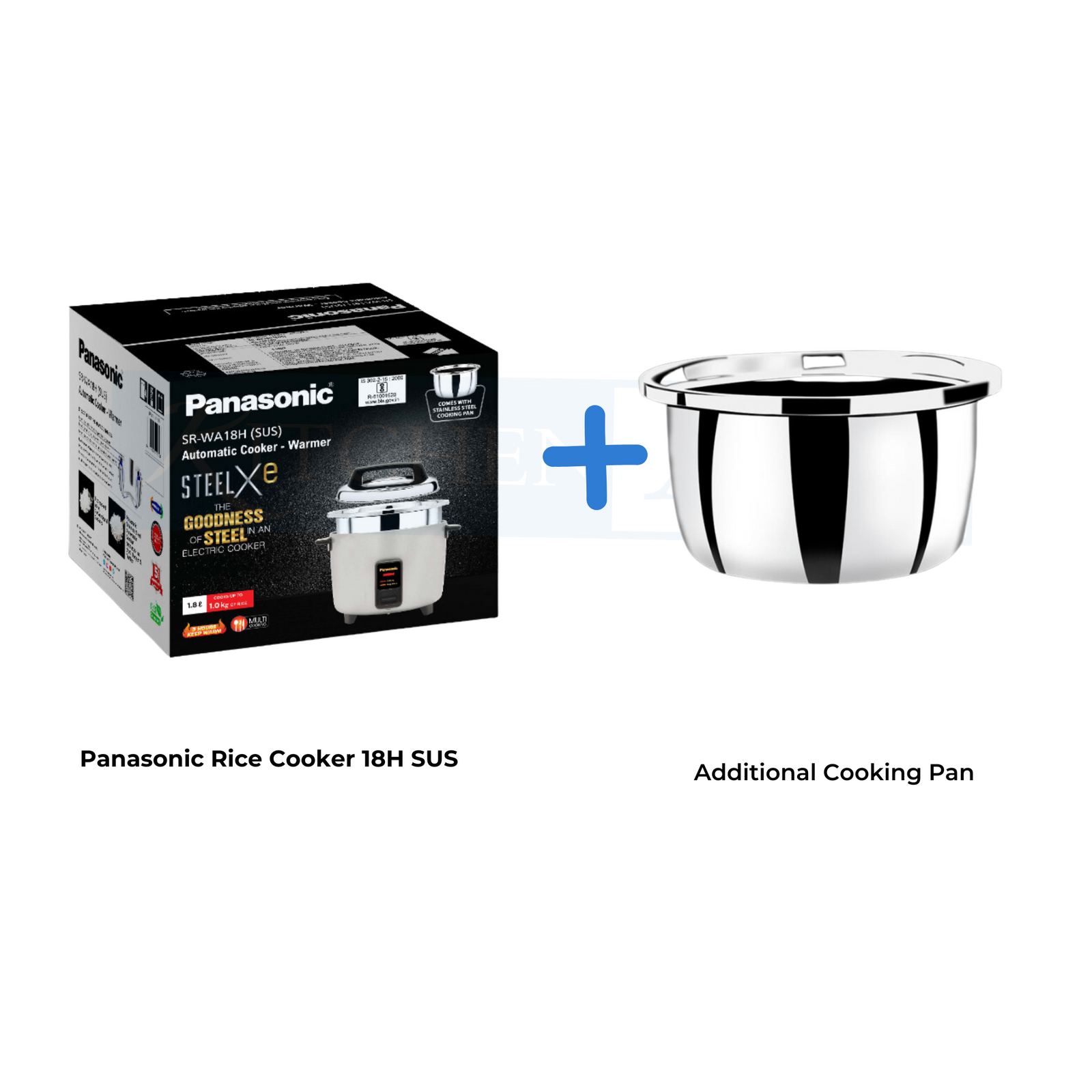 Sus Rice Cooker Panasonic SR-WA18H (SUS) - Premium Triply Stainless Steel Rice Cooker ...