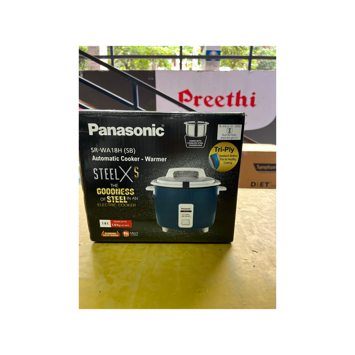 Panasonic SR-WA18H (SB) Automatic Rice Cooker - Sandwich Bottom Stainless Steel Inner Pot