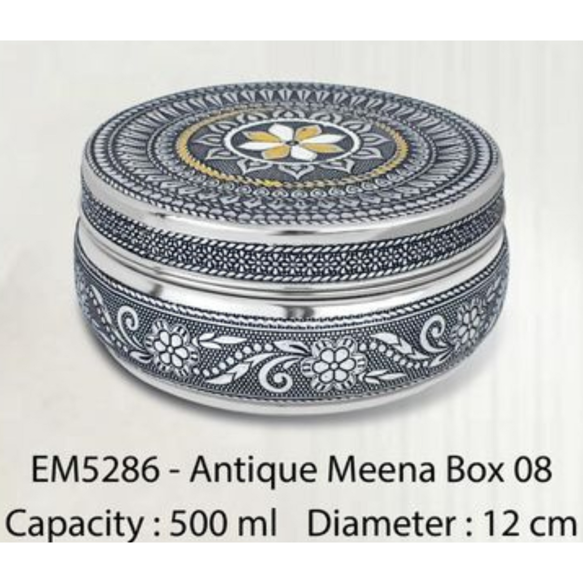 Embassy Antique Meena Box – Elegant Stainless Steel Storage Box