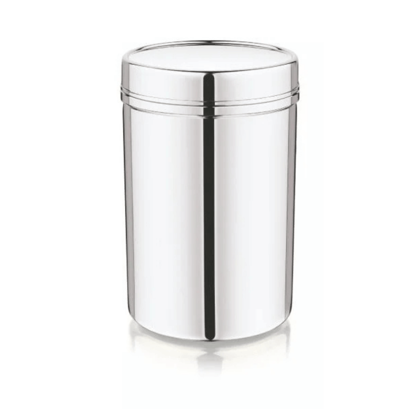 Mukti premium stainless steel storage jar 900ml, mirror polished finish, perfect for spices and dry grains.
