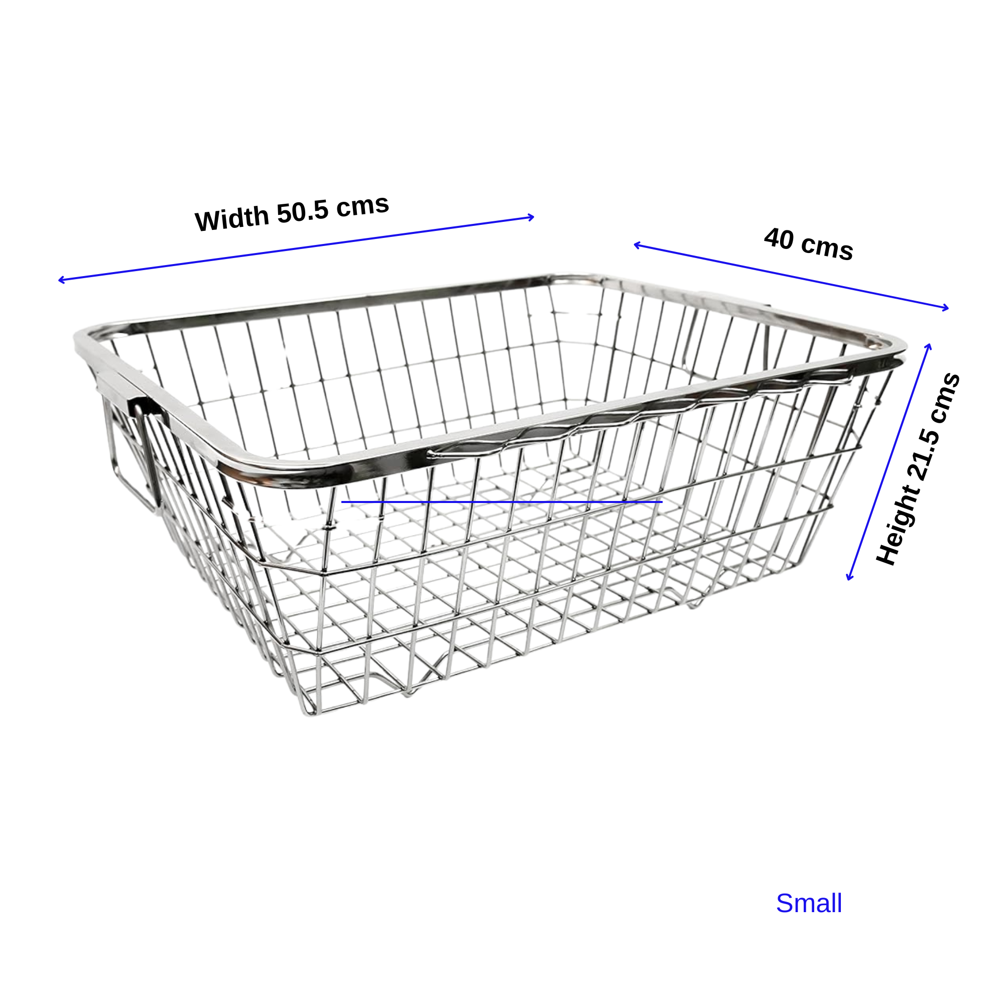 Kitchen Mart Stainless Steel Dish Draining Basket/Kuda, Rectangle, Durable and Rust-Proof