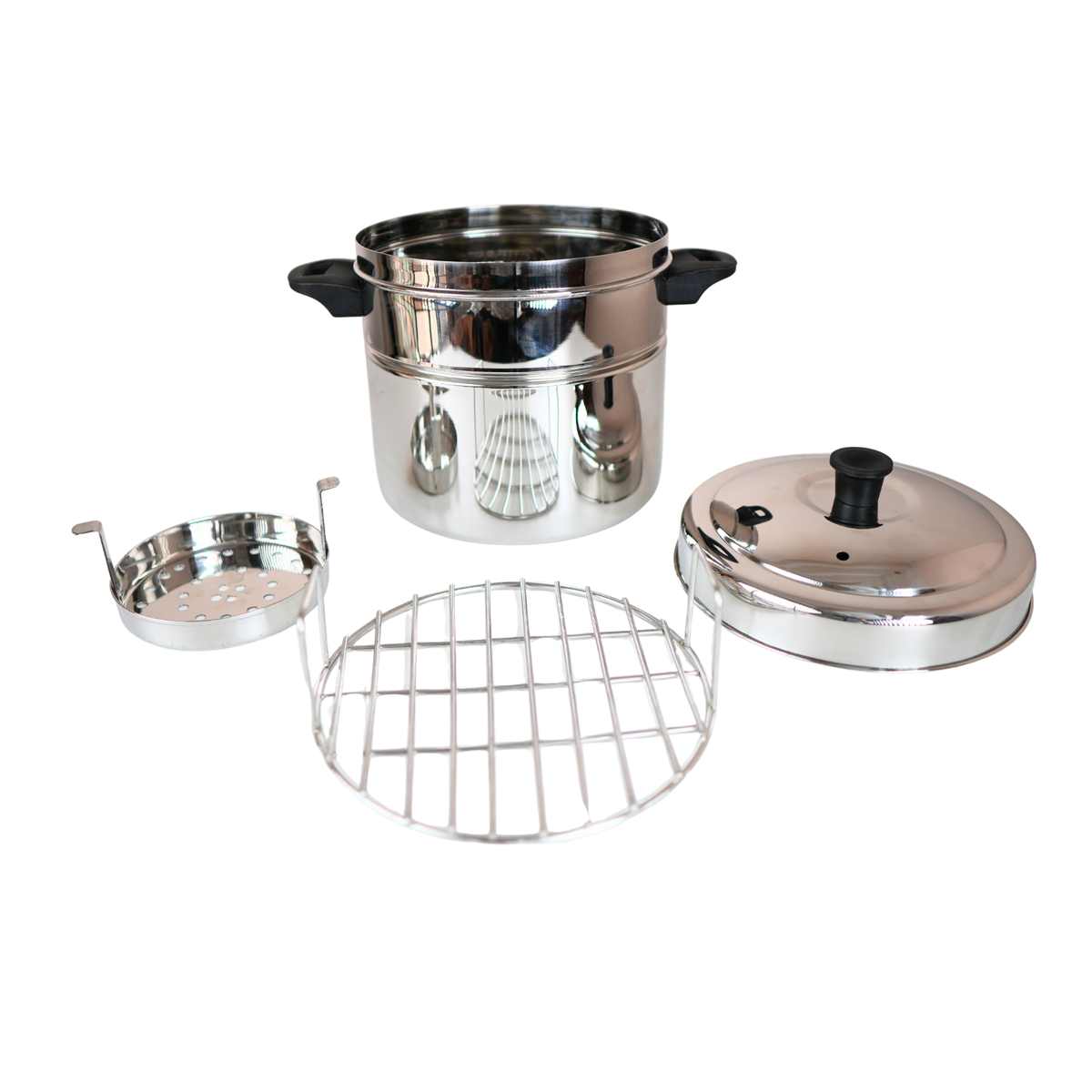 Anupam stainless steel bati maker gas tandoor with accessories on white background