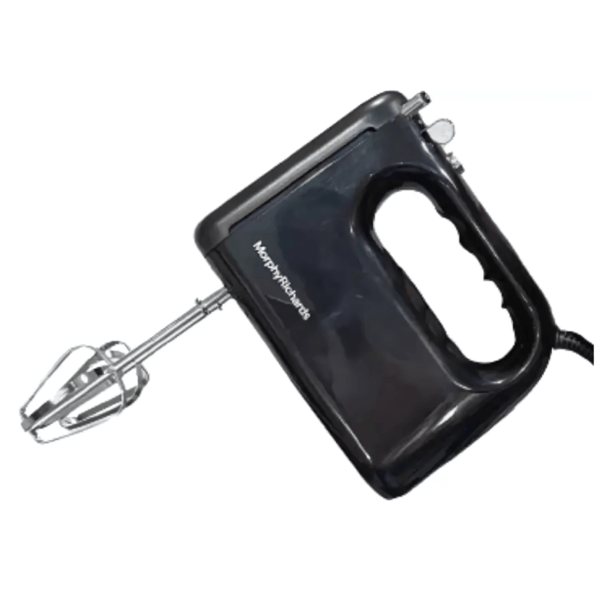 Electric hand mixer with stainless steel beater and dough hooks included