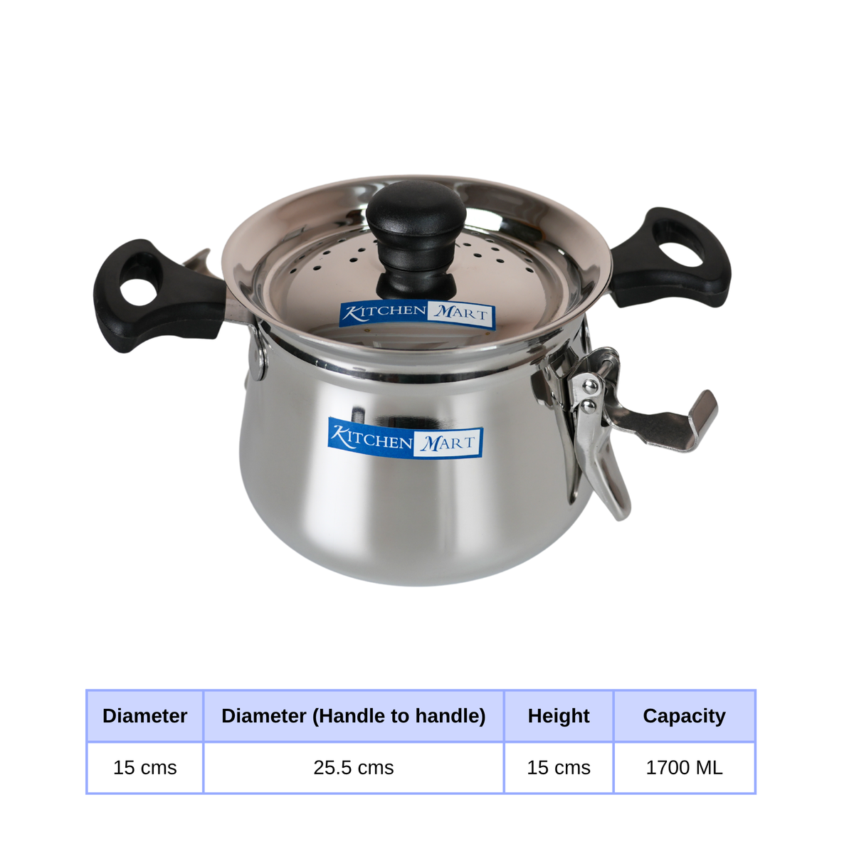 Kitchen Mart Stainless Steel Rice Maker Handi - Multi-Size traditional Rice cooking pot