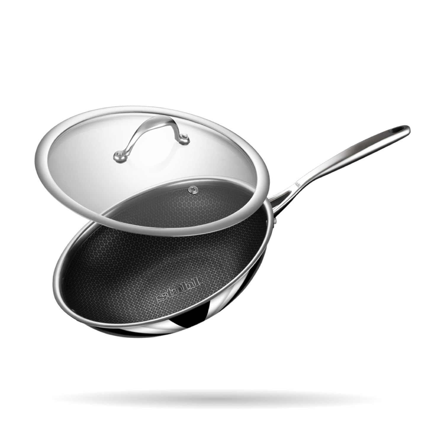 Stahl Artisan triply deep frypan with HexaRidge technology for gas and induction cooking