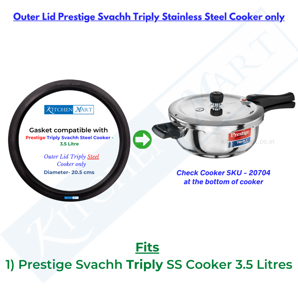 Replacement Gasket compatible with Prestige Triply Pressure cookers