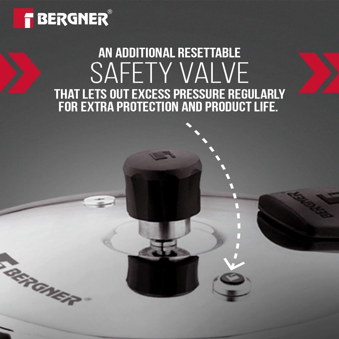 Bergner Argent Classic Triply Stainless Steel Pressure Cooker - Premium Quality