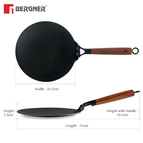 BERGNER Odin 26 cm Cast Iron Roti Tawa dimensions
