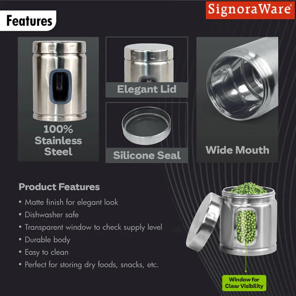 Signoraware Modular Steel Container Set | Window Round Design