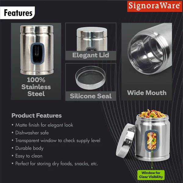 Signoraware Modular Steel Container Set | Window Round Design