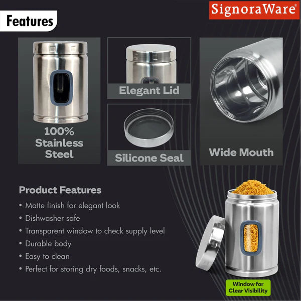Signoraware Modular Steel Container Set | Window Round Design