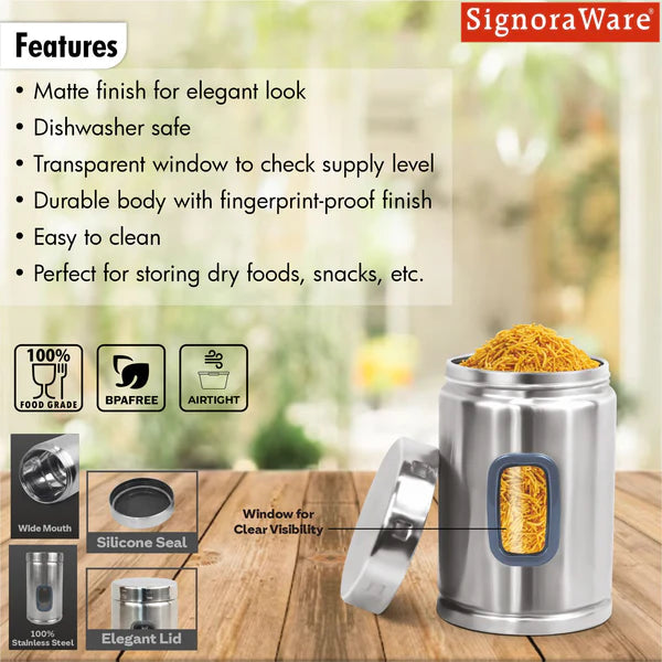 Signoraware Modular Steel Container Set | Window Round Design