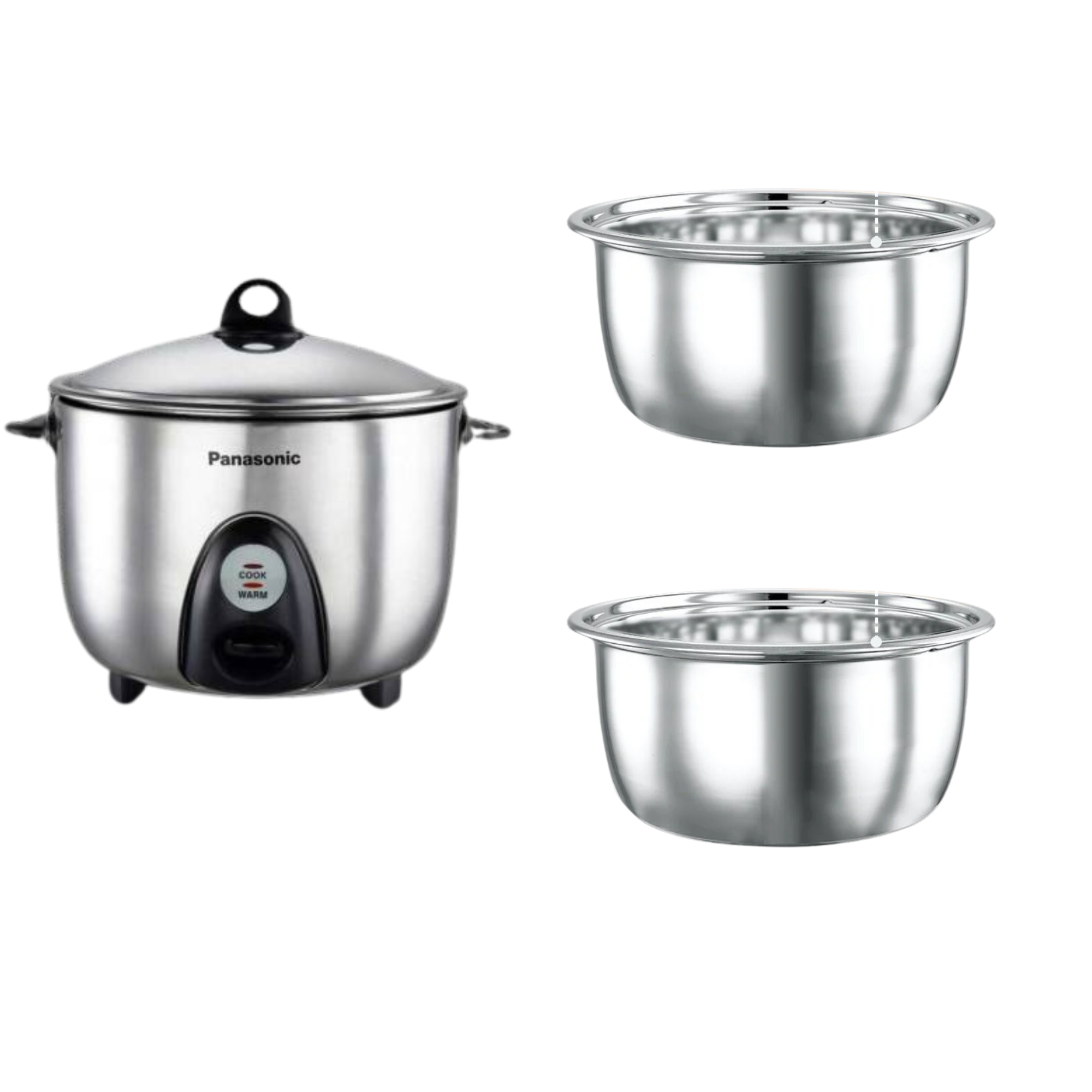 Panasonic Electric Rice Cooker SR G18 SUS With Triply Steel Inner Container 2 pots