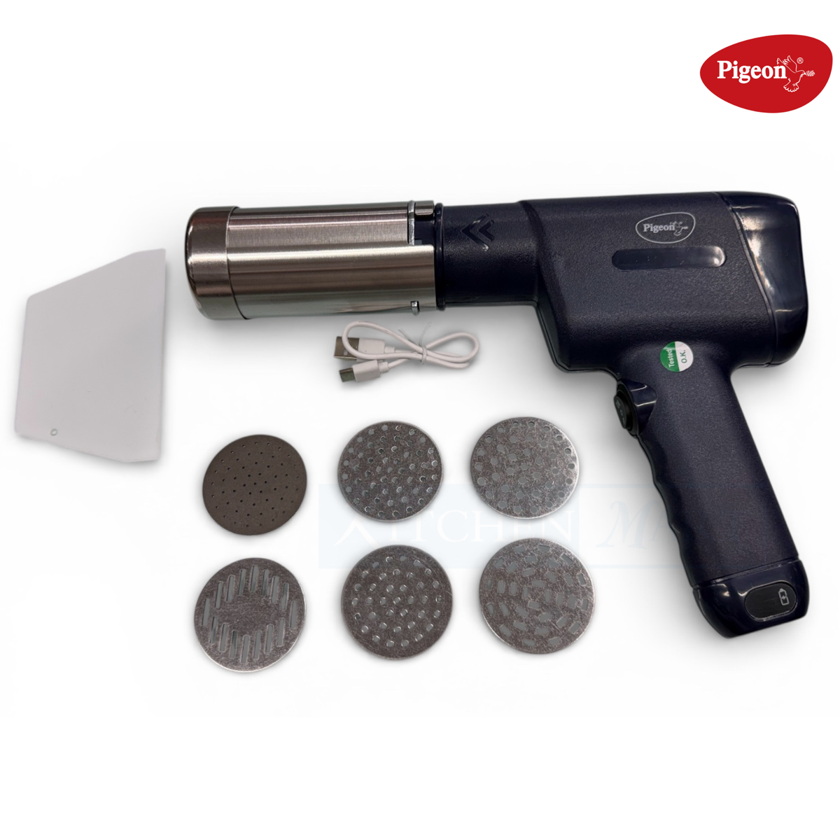 Pigeon cordless rechargeable noodle maker with 6 interchangeable moulds and measuring cup