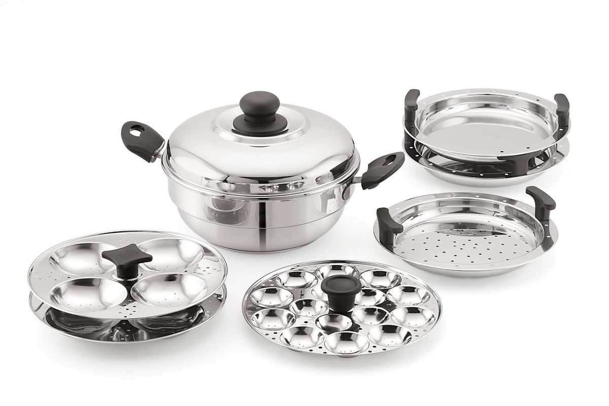 Embassy Sandwich Bottom Stainless Steamer Steamer for Idli, dhokla and mini idlies