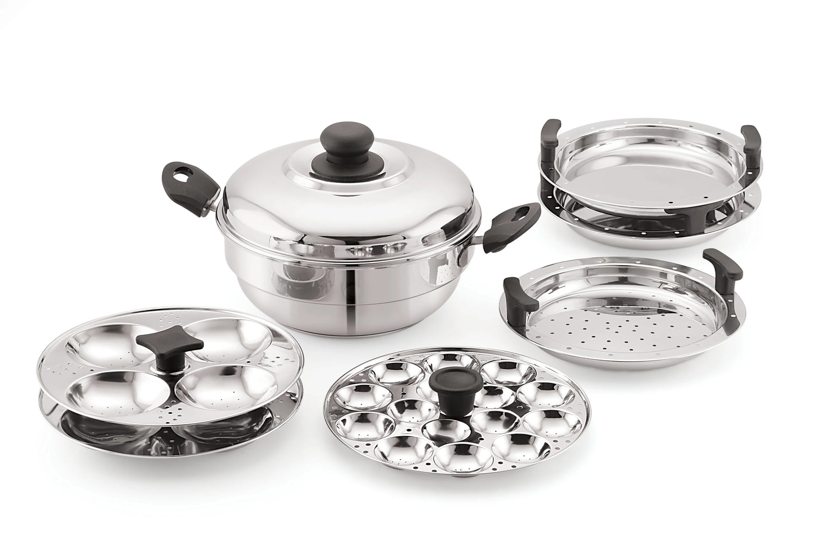 Embassy Sandwich Bottom Stainless Steamer Steamer for Idli, dhokla and mini idlies