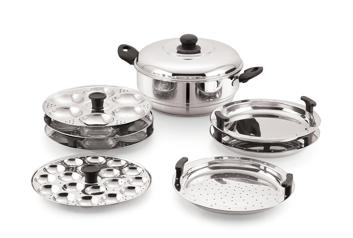 Embassy Sandwich Bottom Stainless Steamer Steamer for Idli, dhokla and mini idlies