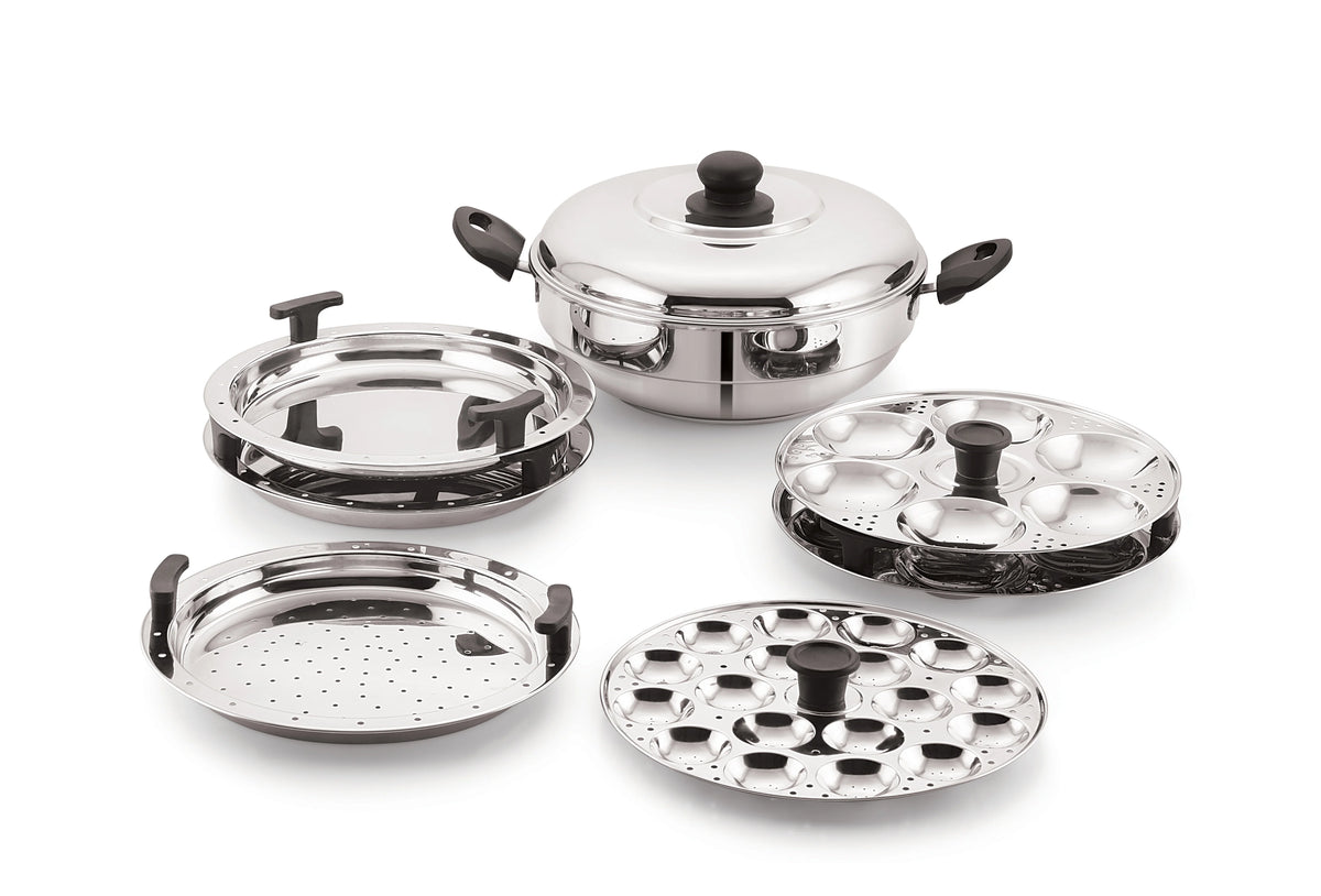 Embassy Sandwich Bottom Stainless Steamer Steamer for Idli, dhokla and mini idlies