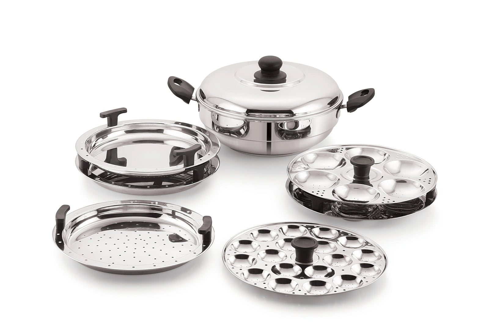 Embassy Sandwich Bottom Stainless Steamer Steamer for Idli, dhokla and mini idlies