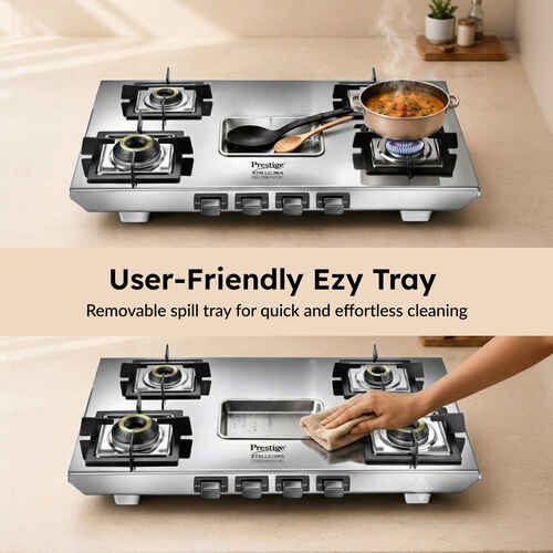 Prestige Stellora 4 burner gas stove high speed jumbo burner and anti-skid legs