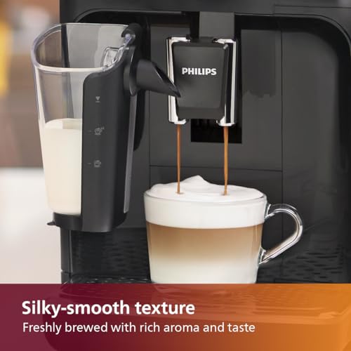 PHILIPS LatteGo Fully Automatic Espresso Coffee Machine - 3 One-Touch Coffees, 15 Bars, Ceramic Grinder, AquaClean Filter, 2-Year Warranty