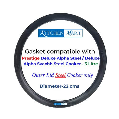 Kitchen Mart Gasket for Prestige Deluxe Alpha/Alpha Svachh Steel Pressure Cooker (3L)
