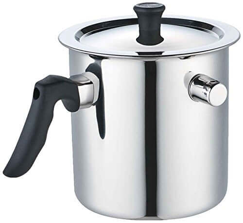 JVL Stainless Steel Double Wall Milk Boiler Storage with Single Bakelite Handle