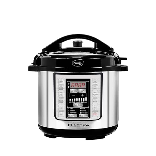 Pigeon Electra Smart 3 Litre Electric Pressure Cooker with Digital Display | 18 Indian Preset Menu | Automatic Rice Cooker | Delay Timer &amp; More (Stainless Steel)