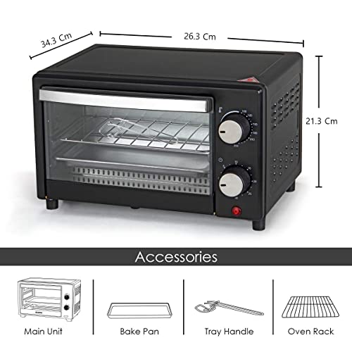 AGARO Marvel 9 Liters Oven Toaster Griller,Cake Baking Otg (Black),800 Watts