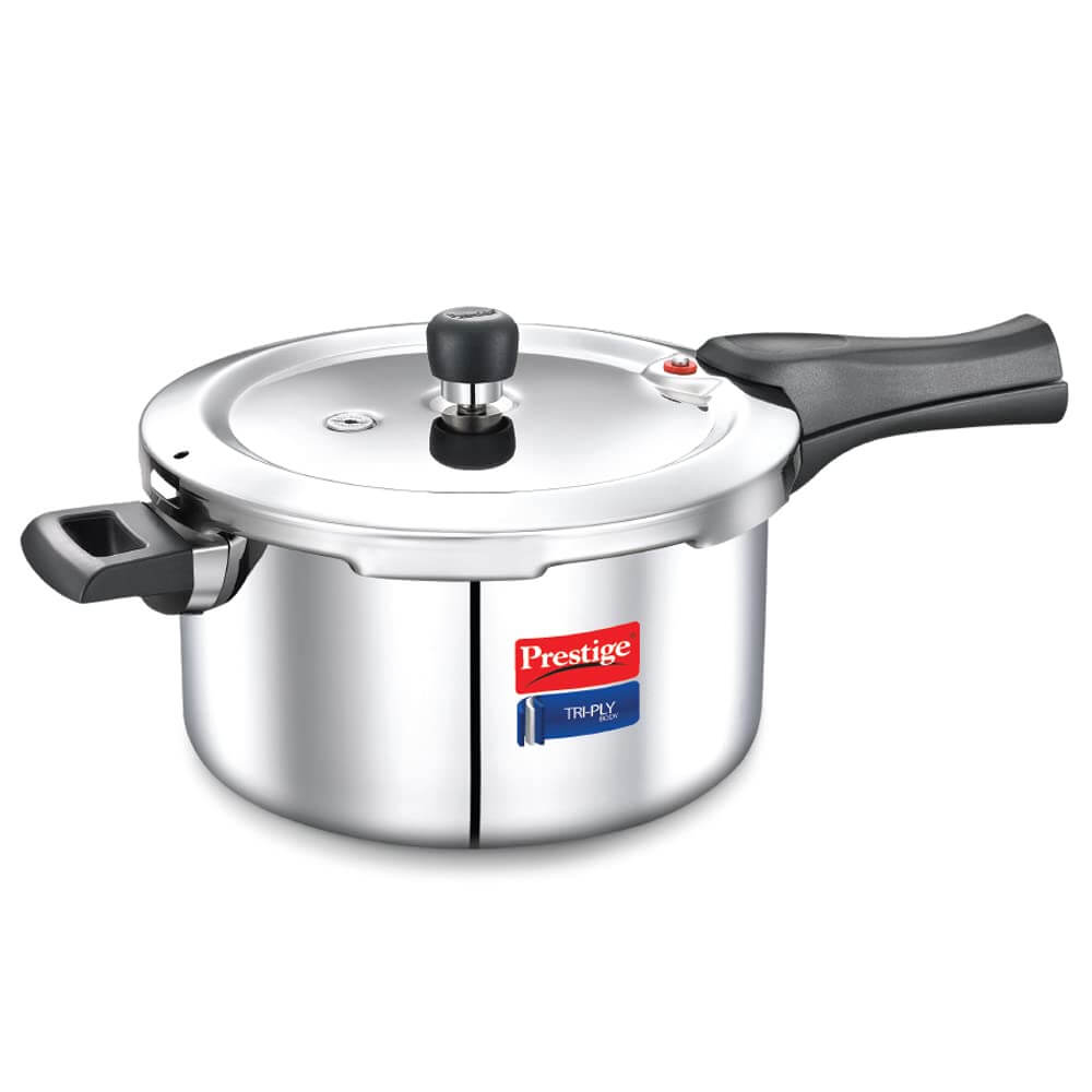 Prestige Svachh Triply Induction Base Outer Lid Pressure Cooker - Deep Lid, Spillage Control, 5-Year Warranty