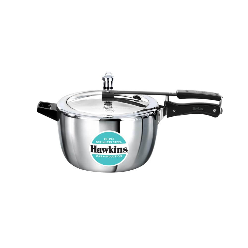Hawkins Triply Stainless Steel Pressure Cooker - Inner Lid, Induction Compatible with 3mm Extra-Thick Base