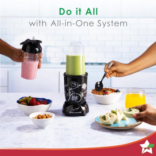 Wonderchef Nutri-blend Mixer Grinder Blender, 3 Unbreakable Jars, 500W, Black