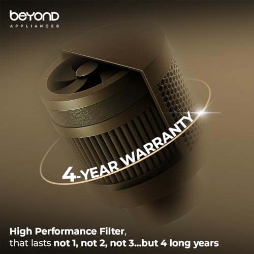 High performance filter with '4-year warranty' text on a dark background, featuring the 'beyond appliances' brand.