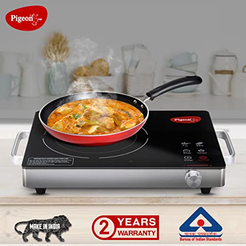 Pigeon Radiant Infrared Cooktop sleek cool touch design with aesthetic ceramic surface and touch controls close-up