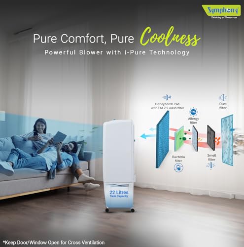 Symphony Diet 22T Portable Air Cooler For Home (22L, White)