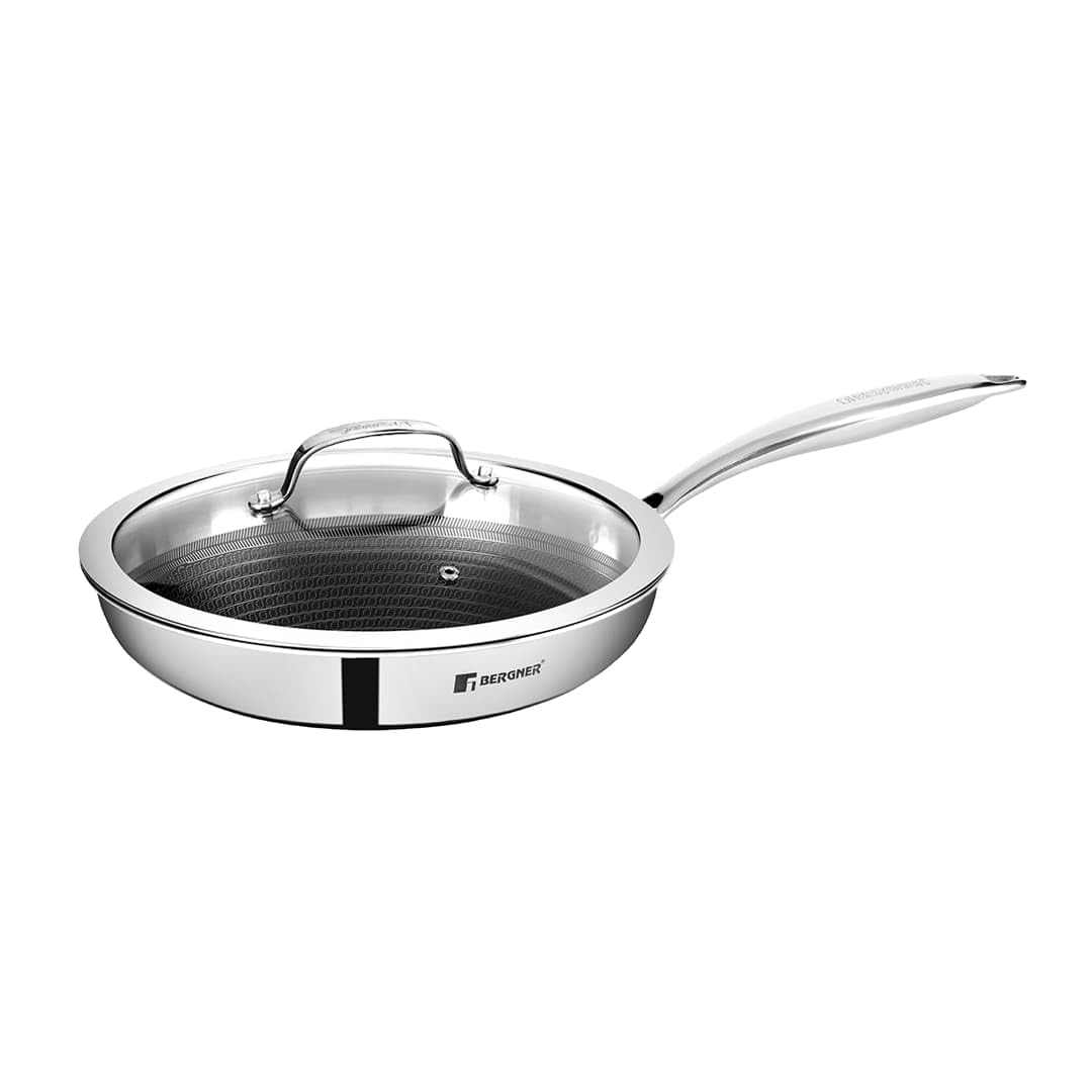 Bergner Hitech Prism Triply Stainless Steel Non Stick Frypan