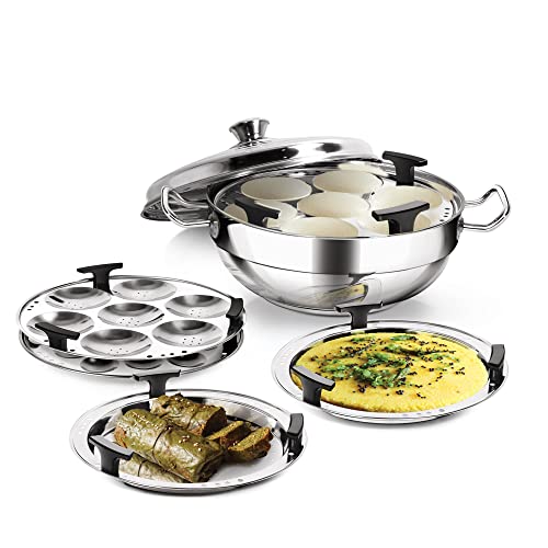 Milton Pro Cook Stainless Steel Multi-Kadhai with Lid, 26 cm