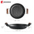 BERGNER Odin 28 cm Cast Iron Grill Plate, Round Grilled Plate with Wooden Coated Handle