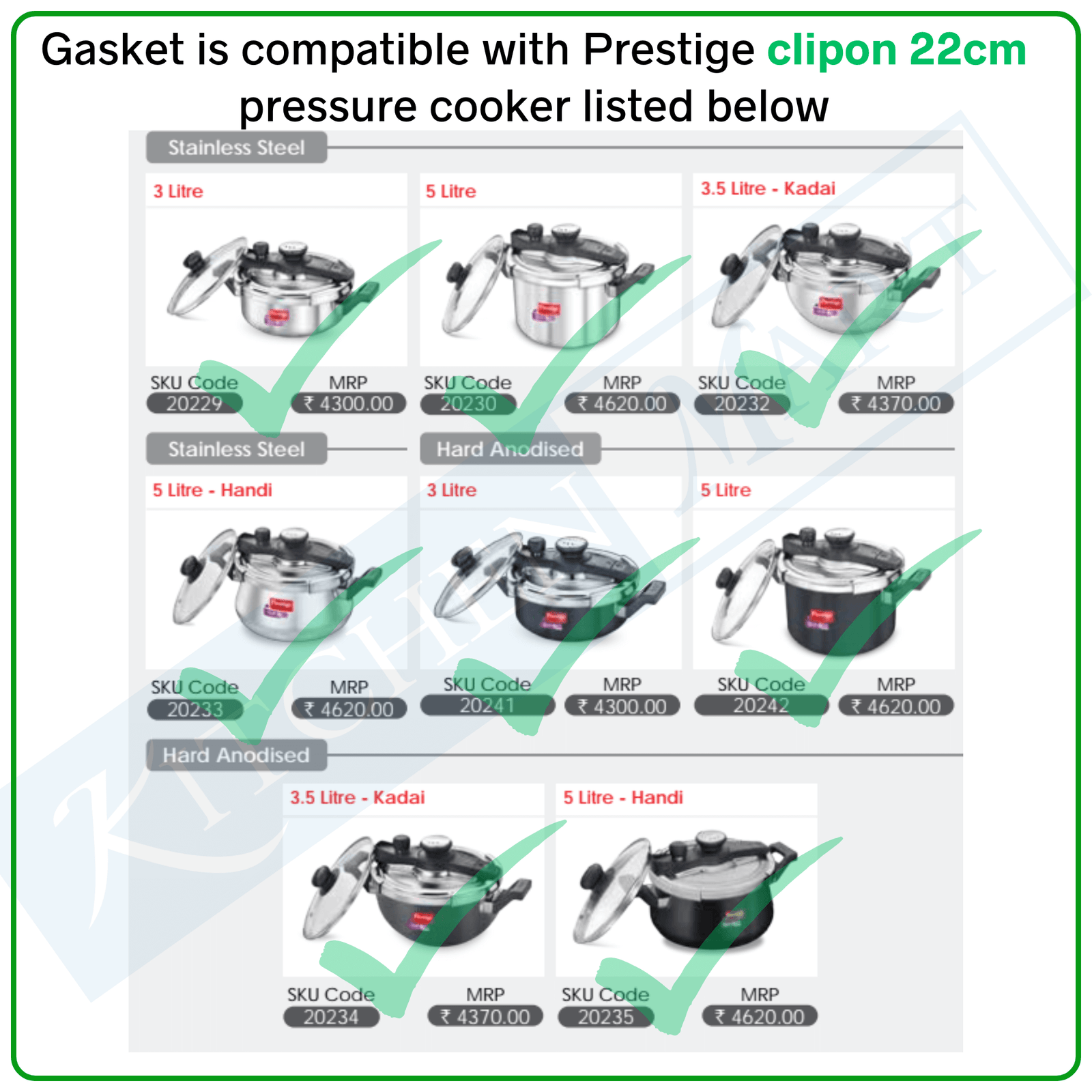 Prestige Gasket Replacement Seal Ring for 22cm Clipon Pressure Cookers