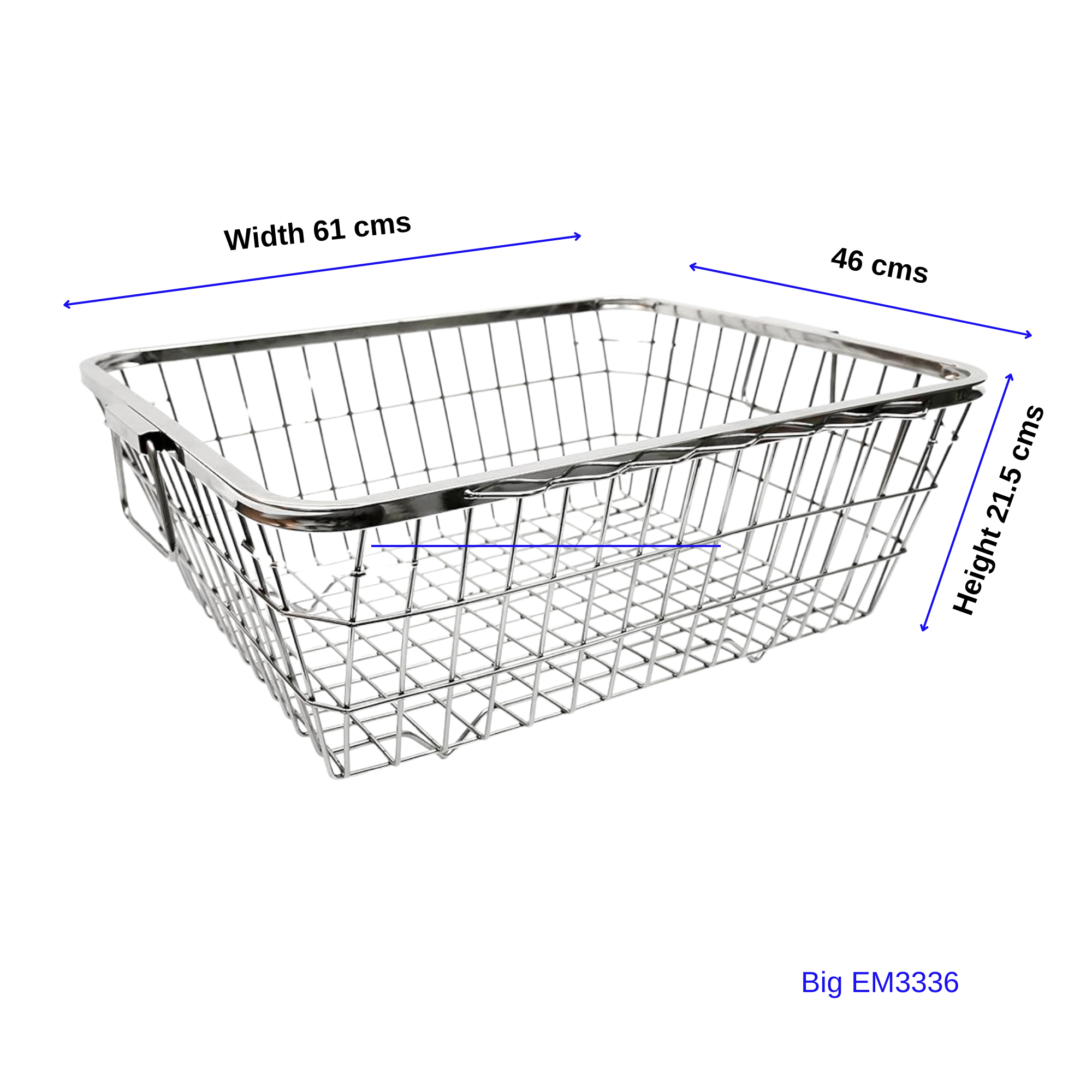 Kitchen Mart Stainless Steel Dish Draining Basket/Kuda, Rectangle, Durable and Rust-Proof