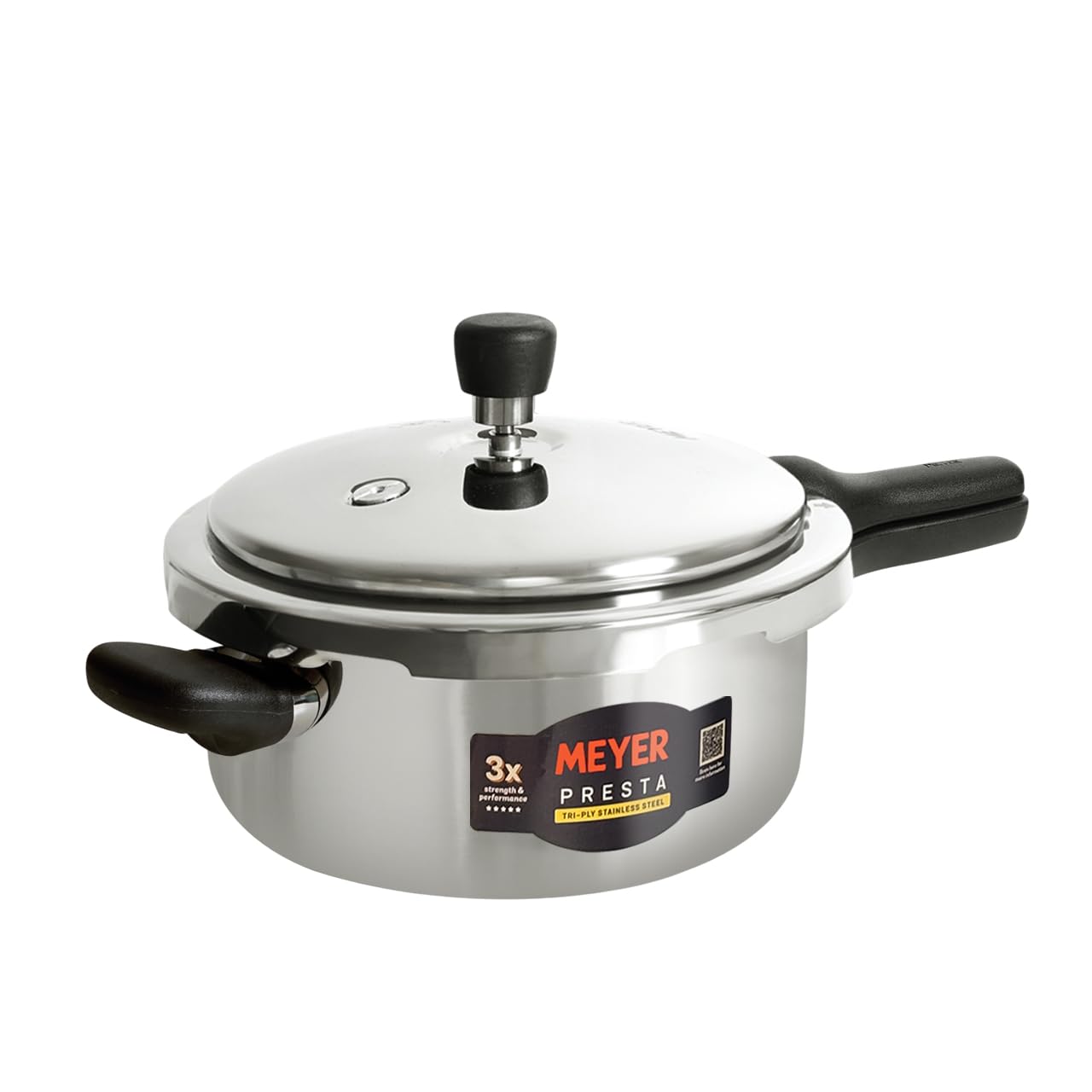 Meyer Presta Triply Pressure Cooker - Outer Lid Gas & Induction Compatible ISI Certified 5-Year Warranty